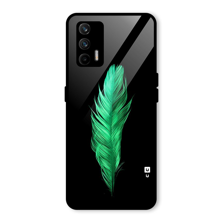 Beautiful Green Feather Glass Back Case for Realme X7 Max