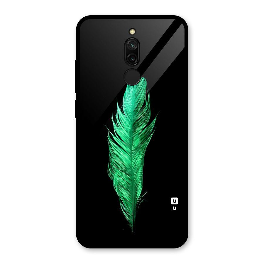 Beautiful Green Feather Glass Back Case for Redmi 8