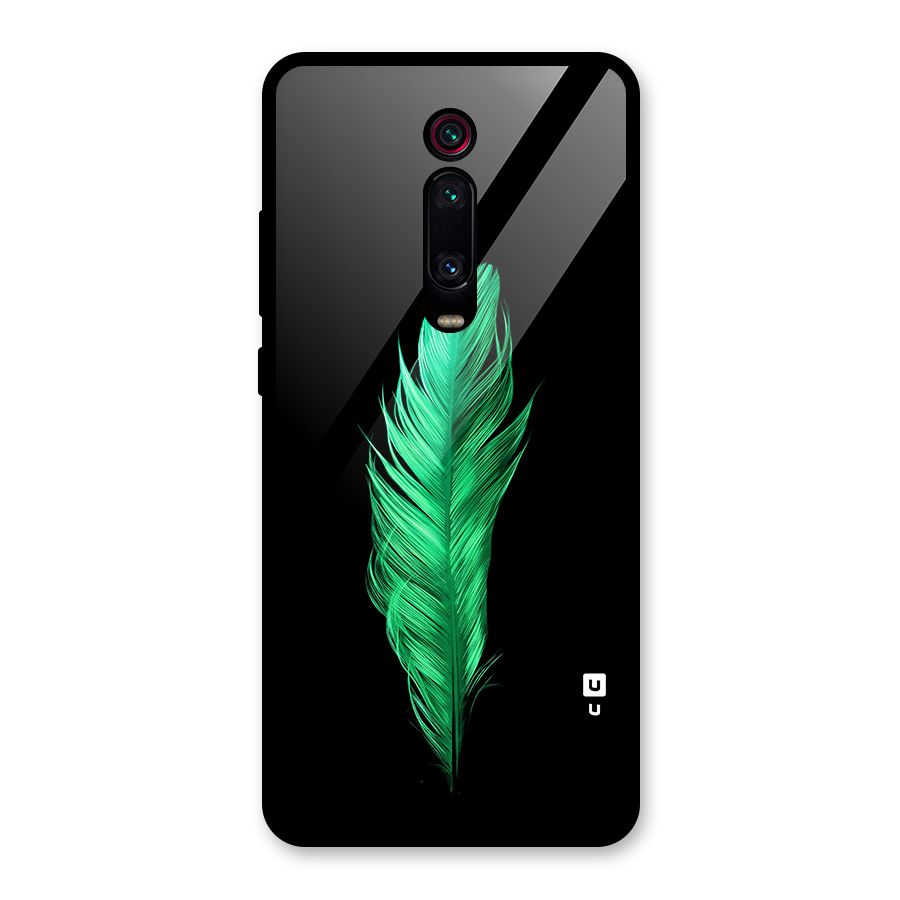 Beautiful Green Feather Glass Back Case for Redmi K20