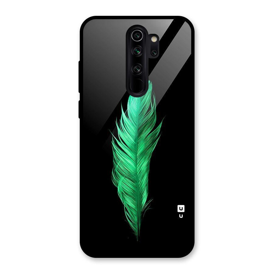 Beautiful Green Feather Glass Back Case for Redmi Note 8 Pro