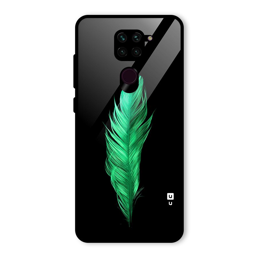 Beautiful Green Feather Glass Back Case for Redmi Note 9