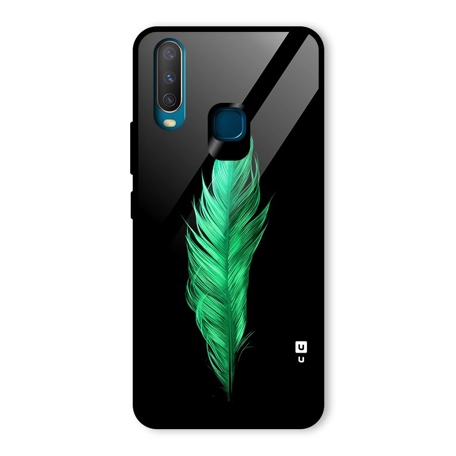 Beautiful Green Feather Glass Back Case for Vivo Y12