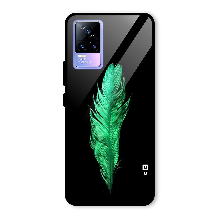 Beautiful Green Feather Glass Back Case for Vivo Y73