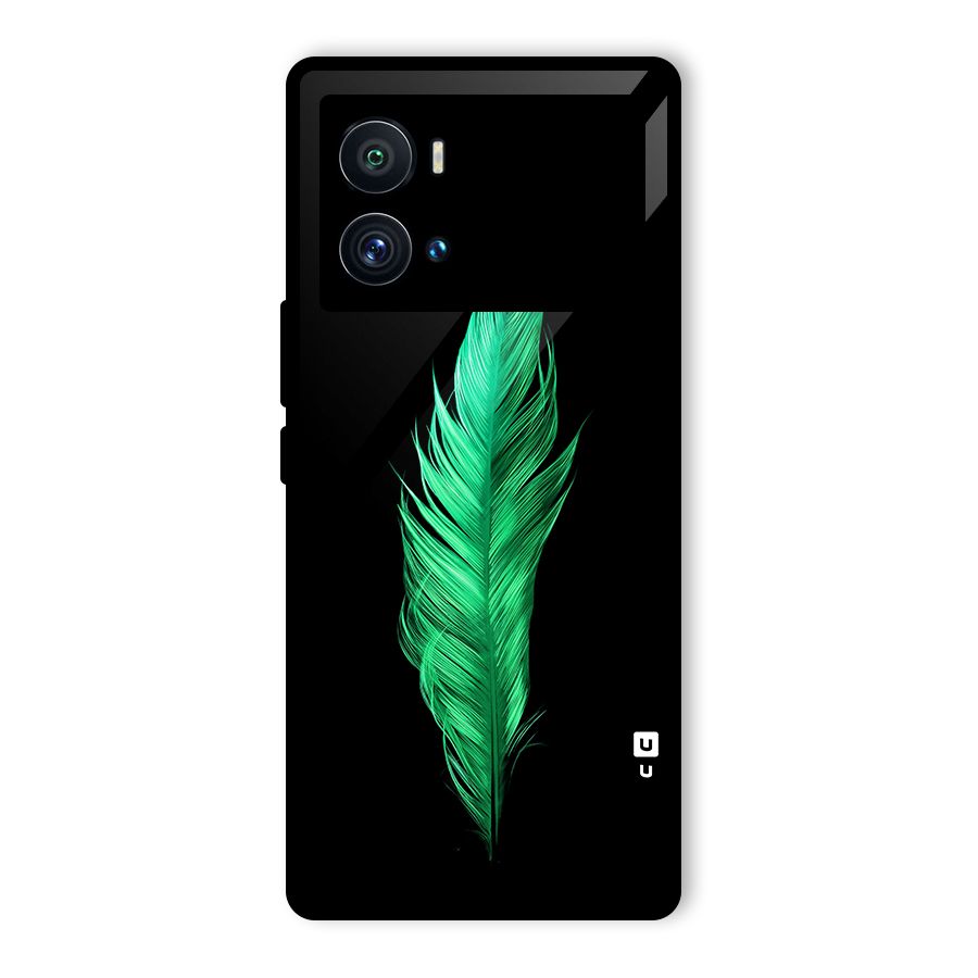 Beautiful Green Feather Glass Back Case for Vivo iQOO 9 Pro