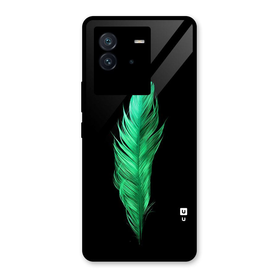 Beautiful Green Feather Glass Back Case for Vivo iQOO Neo 6 5G