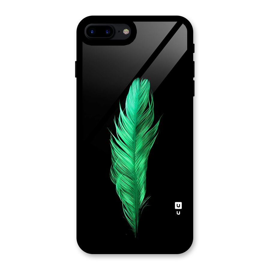 Beautiful Green Feather Glass Back Case for iPhone 7 Plus