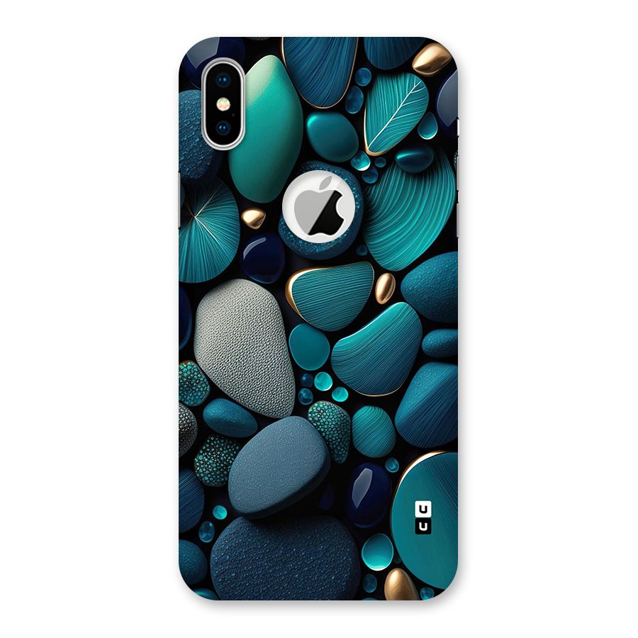 Beautiful Pebble Stones Back Case for iPhone X Logo Cut