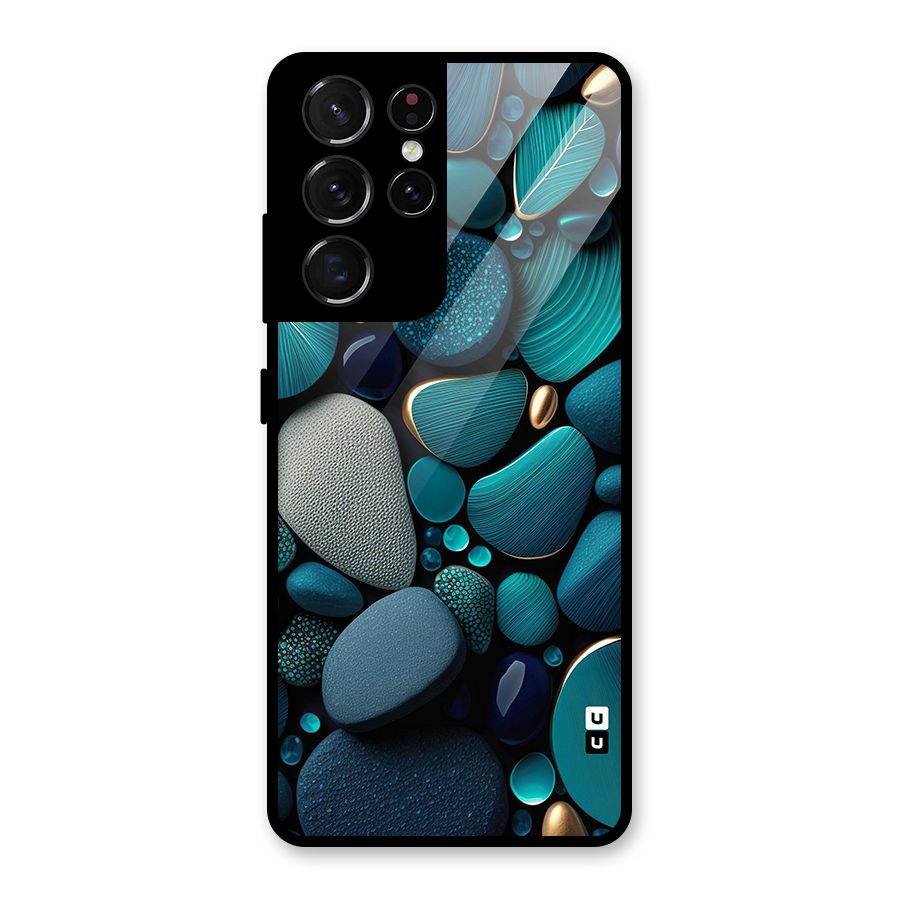 Beautiful Pebble Stones Glass Back Case for Galaxy S21 Ultra 5G