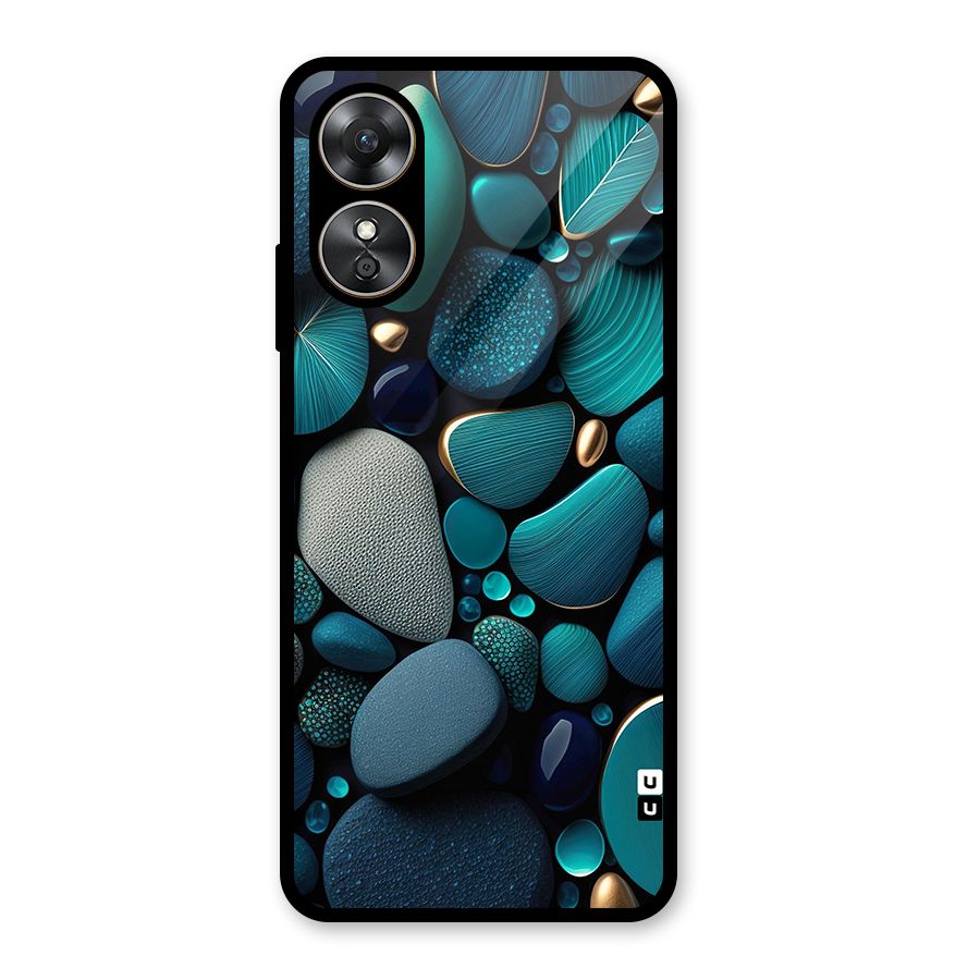 Beautiful Pebble Stones Glass Back Case for Oppo A17