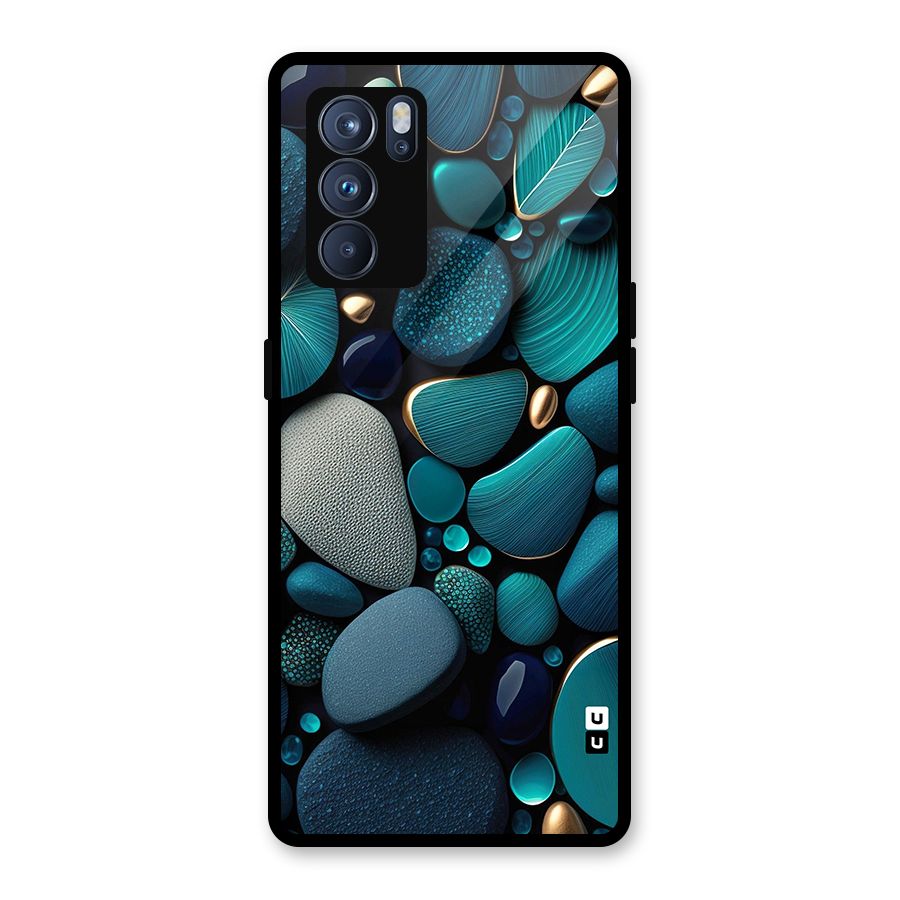 Beautiful Pebble Stones Glass Back Case for Oppo Reno6 Pro 5G