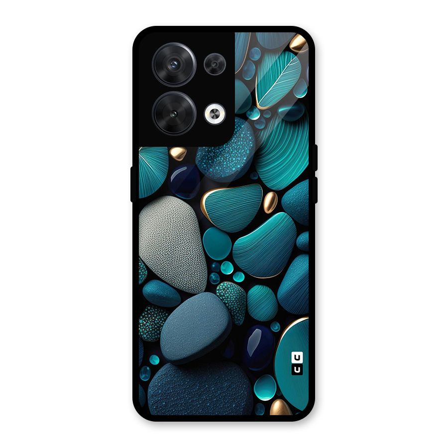Beautiful Pebble Stones Glass Back Case for Oppo Reno8 5G
