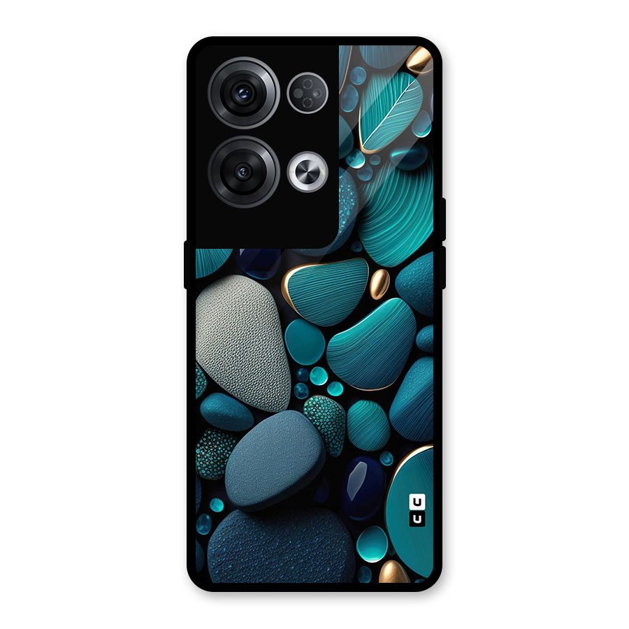 Beautiful Pebble Stones Glass Back Case for Oppo Reno8 Pro 5G