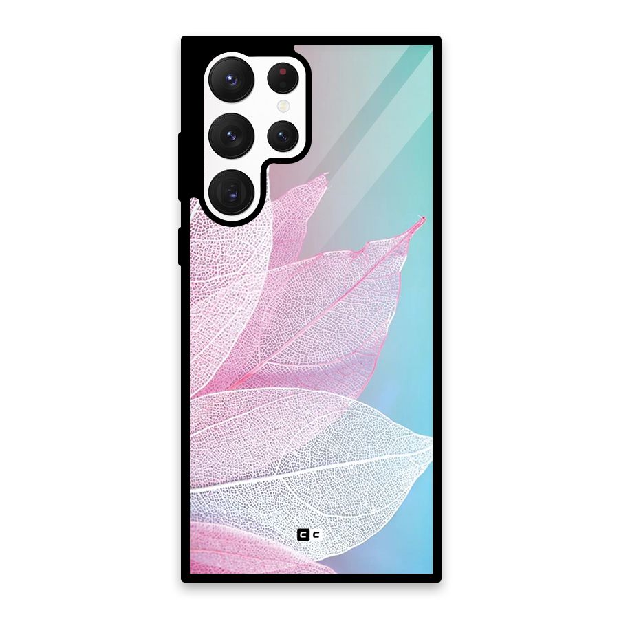 Beautiful Petals Vibes Glass Back Case for Galaxy S22 Ultra 5G