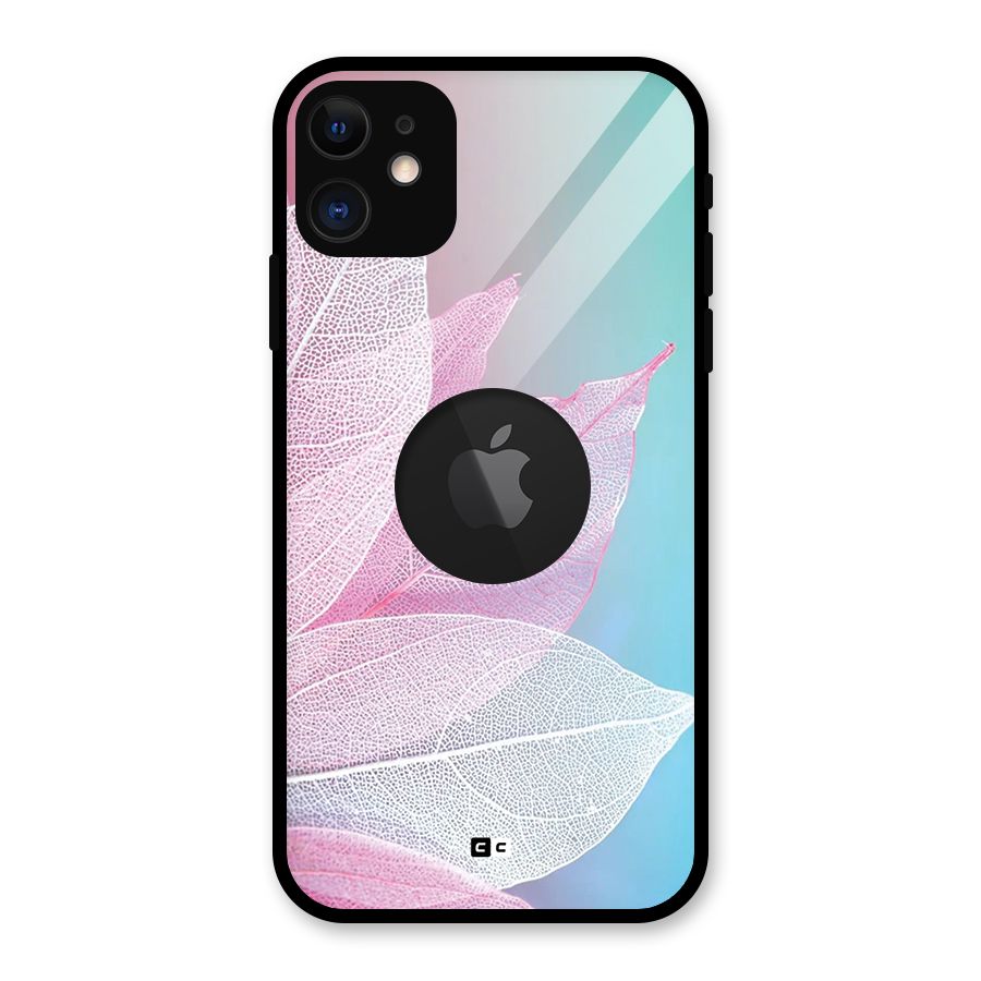 Beautiful Petals Vibes Glass Back Case for iPhone 11 Logo Cut
