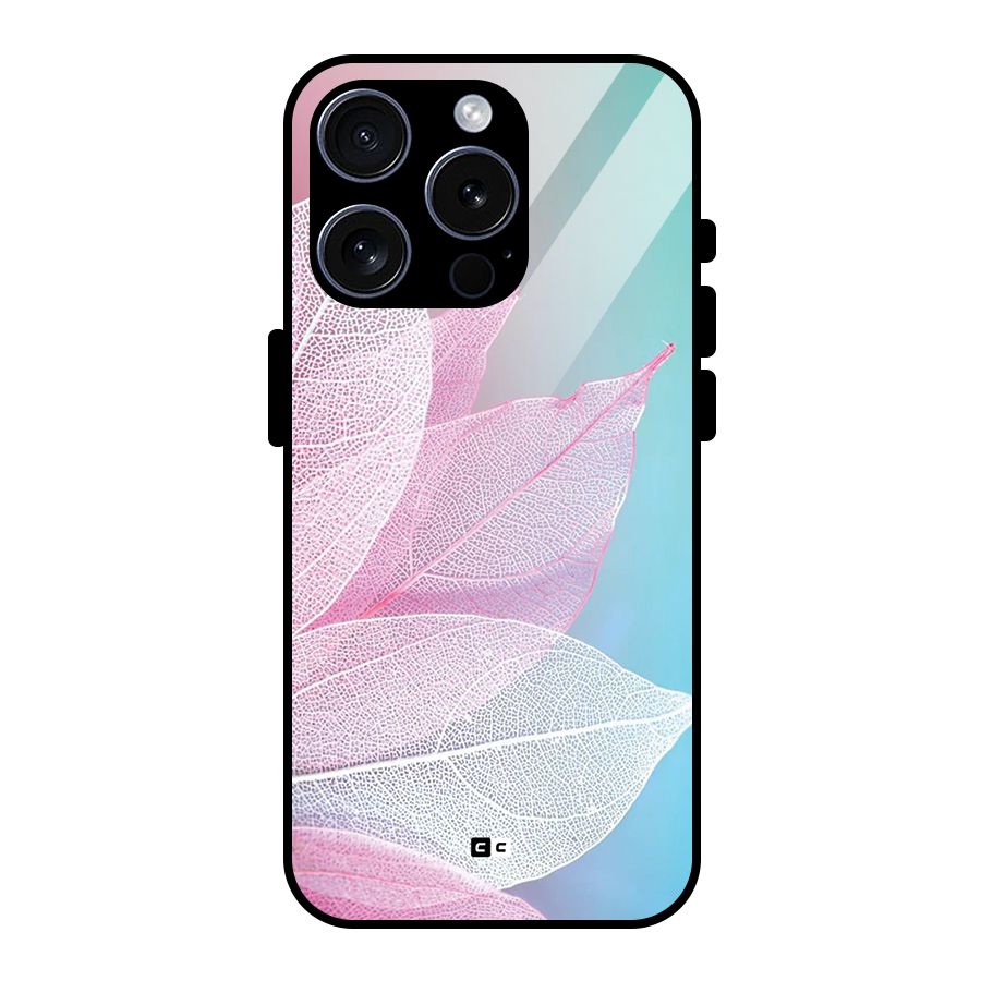 Beautiful Petals Vibes Glass Back Case for iPhone 15 Pro