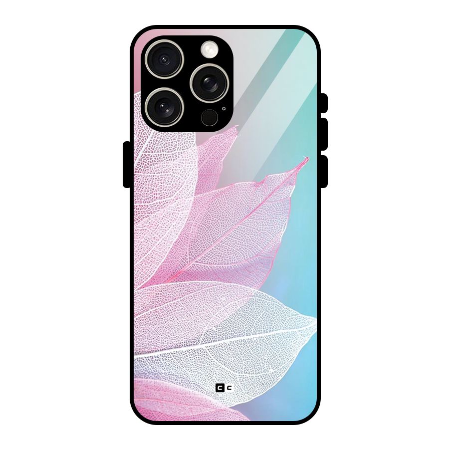 Beautiful Petals Vibes Glass Back Case for iPhone 15 Pro Max