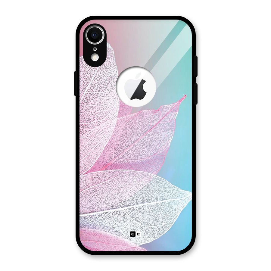 Beautiful Petals Vibes Glass Back Case for iPhone XR Logo Cut