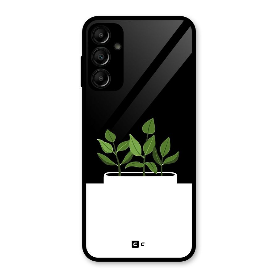 Beautiful Plant Pot Minimalistic Glass Back Case for Galaxy A14 5G