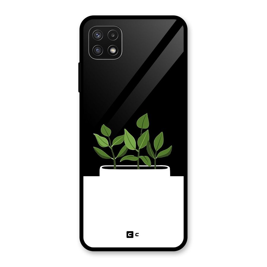 Beautiful Plant Pot Minimalistic Glass Back Case for Galaxy A22 5G