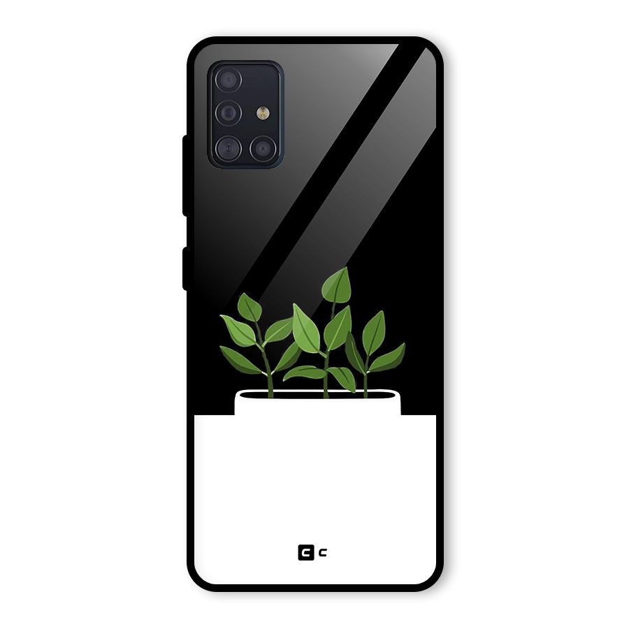 Beautiful Plant Pot Minimalistic Glass Back Case for Galaxy A51