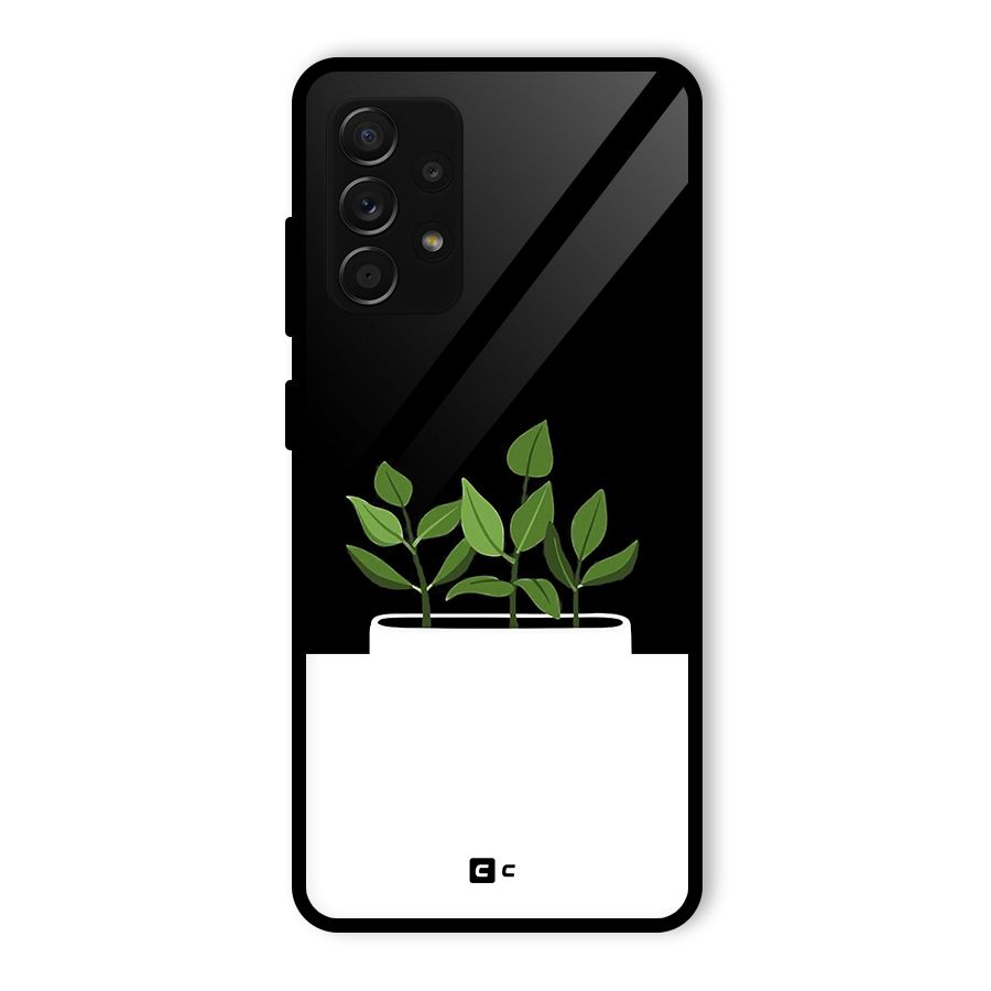 Beautiful Plant Pot Minimalistic Glass Back Case for Galaxy A53 5G