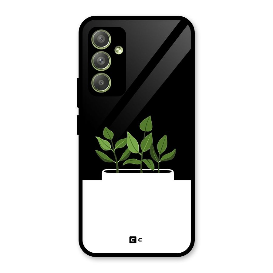 Beautiful Plant Pot Minimalistic Glass Back Case for Galaxy A54