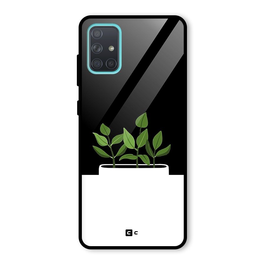 Beautiful Plant Pot Minimalistic Glass Back Case for Galaxy A71