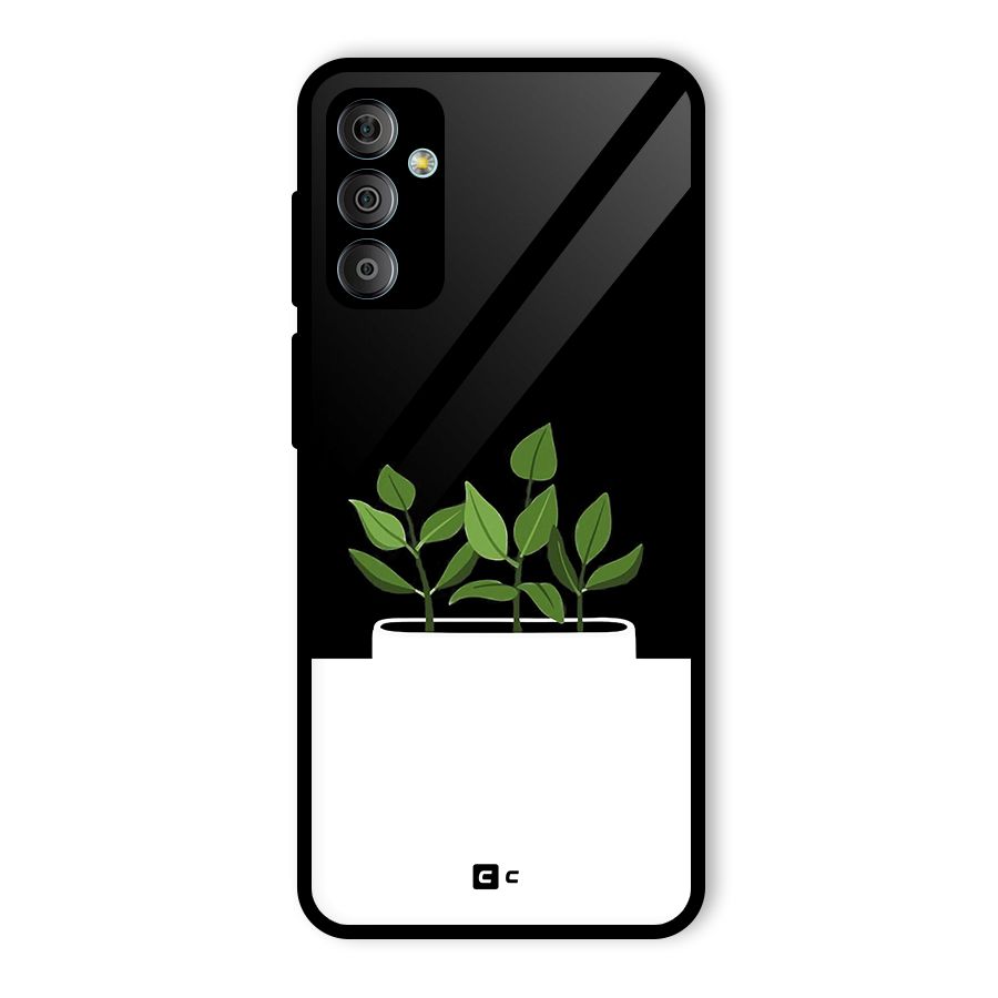 Beautiful Plant Pot Minimalistic Glass Back Case for Galaxy F23