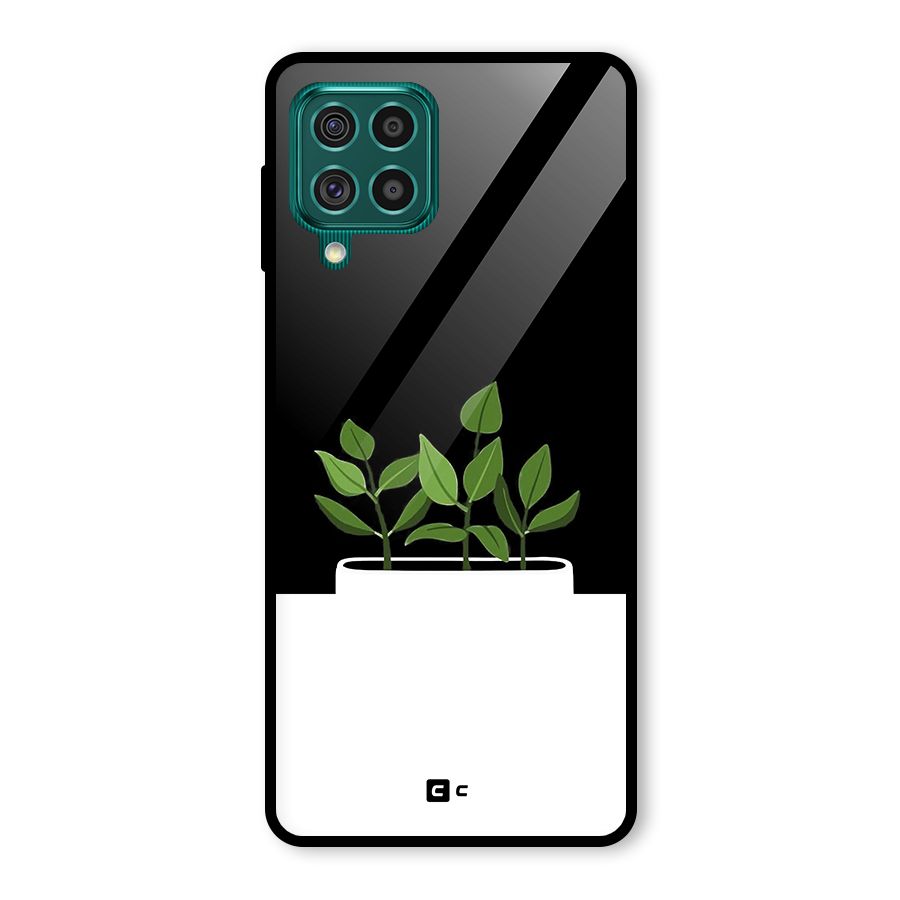 Beautiful Plant Pot Minimalistic Glass Back Case for Galaxy F62