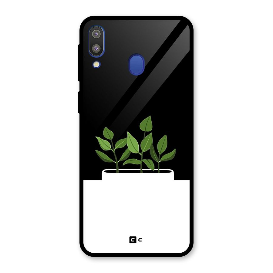 Beautiful Plant Pot Minimalistic Glass Back Case for Galaxy M20