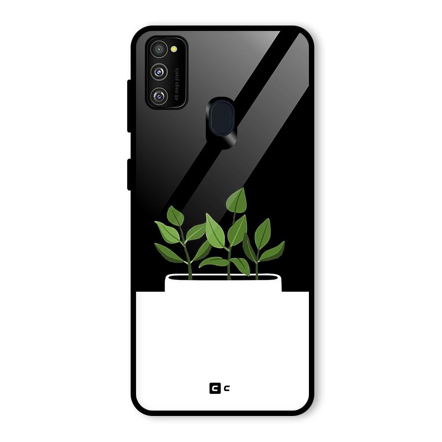 Beautiful Plant Pot Minimalistic Glass Back Case for Galaxy M30s