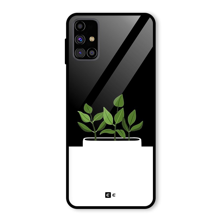 Beautiful Plant Pot Minimalistic Glass Back Case for Galaxy M31s