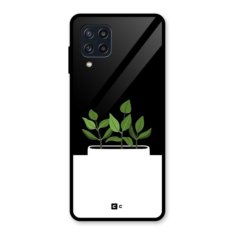 Beautiful Plant Pot Minimalistic Glass Back Case for Galaxy M32