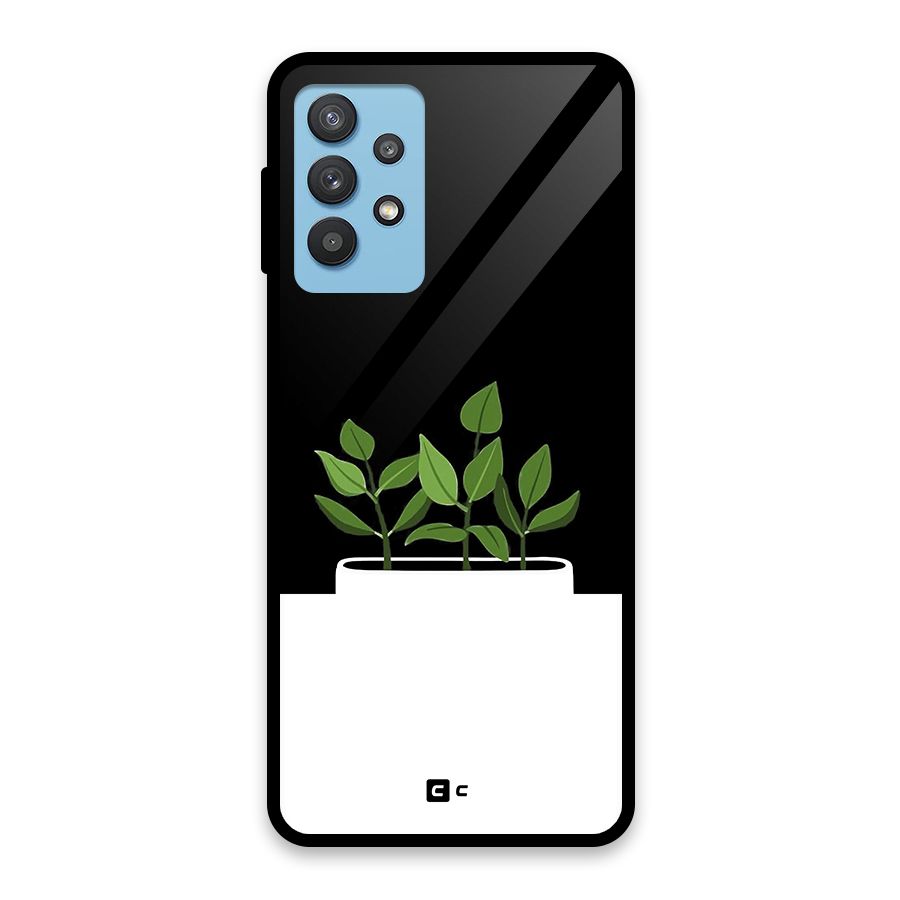 Beautiful Plant Pot Minimalistic Glass Back Case for Galaxy M32 5G