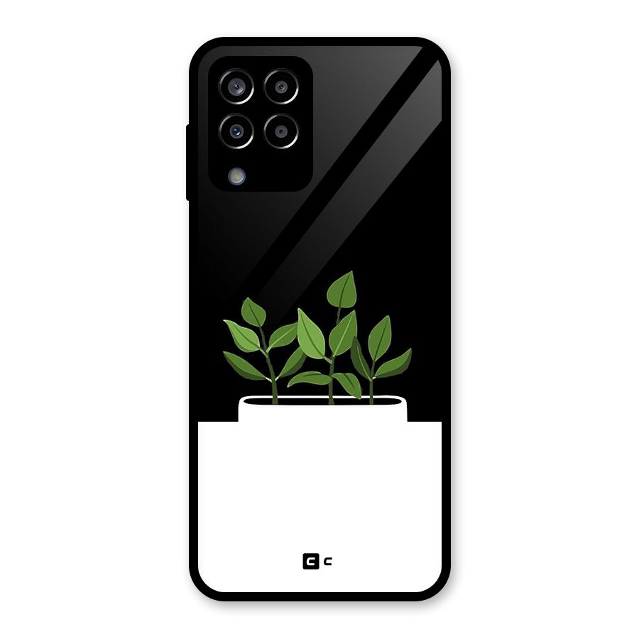 Beautiful Plant Pot Minimalistic Glass Back Case for Galaxy M33