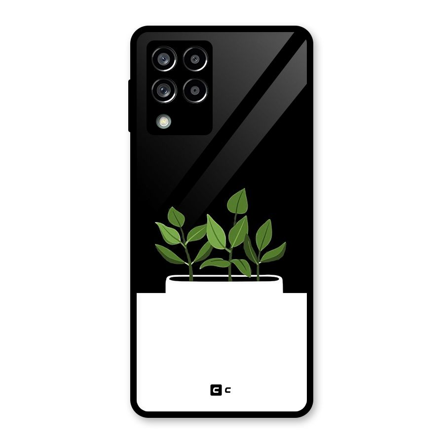 Beautiful Plant Pot Minimalistic Glass Back Case for Galaxy M53 5G