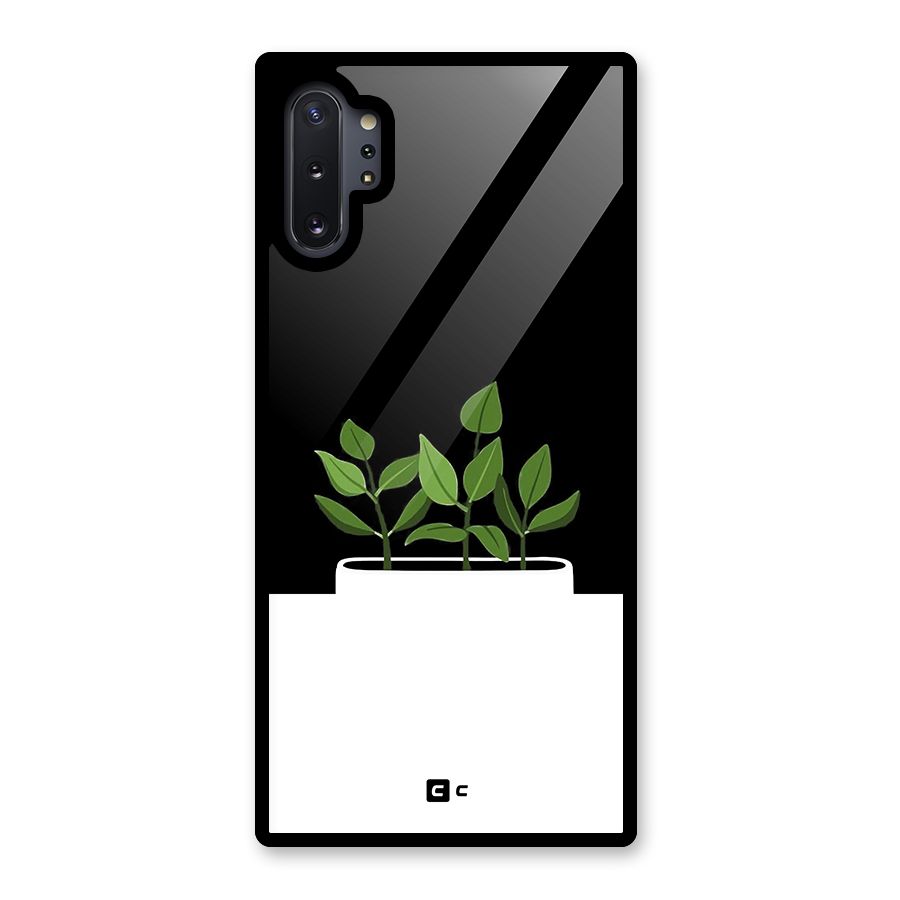 Beautiful Plant Pot Minimalistic Glass Back Case for Galaxy Note 10 Plus