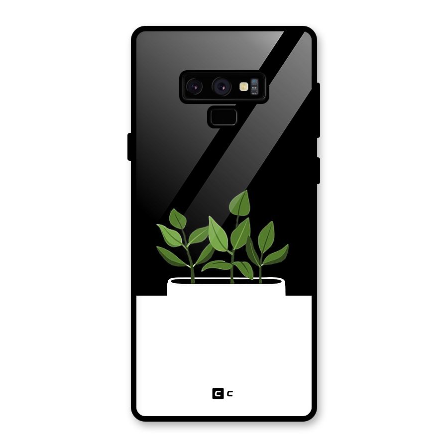 Beautiful Plant Pot Minimalistic Glass Back Case for Galaxy Note 9