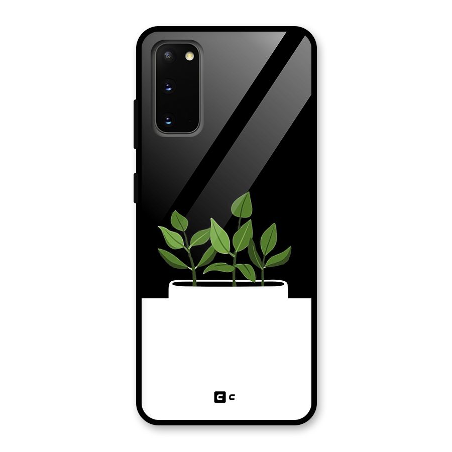 Beautiful Plant Pot Minimalistic Glass Back Case for Galaxy S20