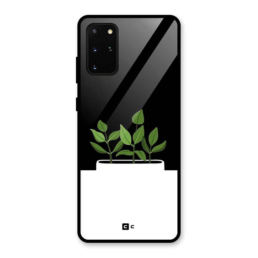 Beautiful Plant Pot Minimalistic Glass Back Case for Galaxy S20 Plus