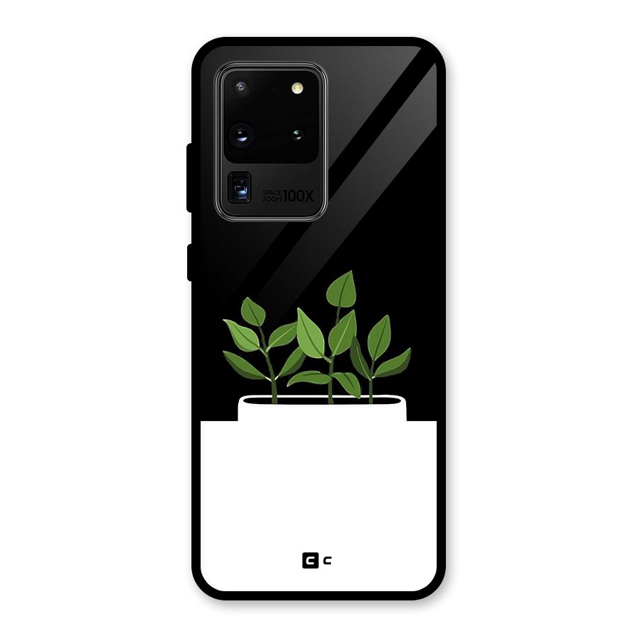 Beautiful Plant Pot Minimalistic Glass Back Case for Galaxy S20 Ultra