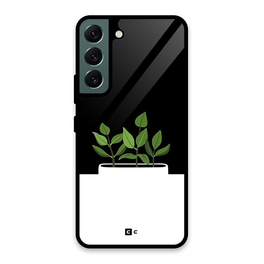 Beautiful Plant Pot Minimalistic Glass Back Case for Galaxy S22 5G