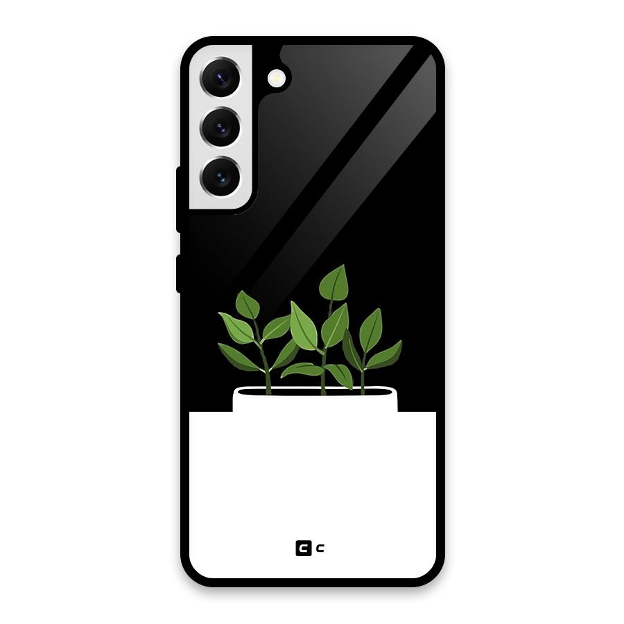 Beautiful Plant Pot Minimalistic Glass Back Case for Galaxy S22 Plus 5G