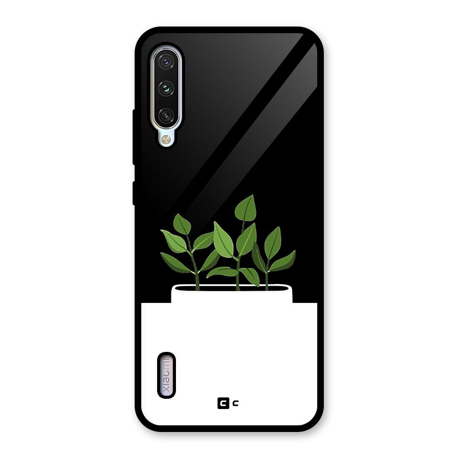 Beautiful Plant Pot Minimalistic Glass Back Case for Mi A3