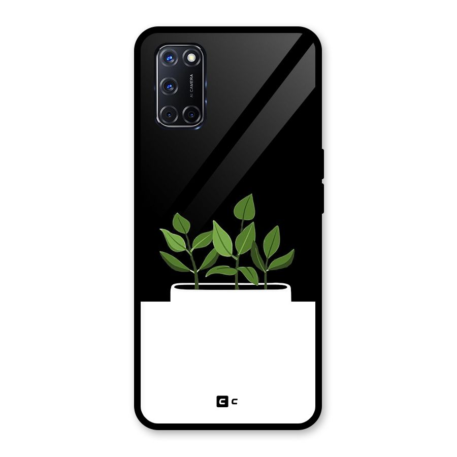 Beautiful Plant Pot Minimalistic Glass Back Case for Oppo A52