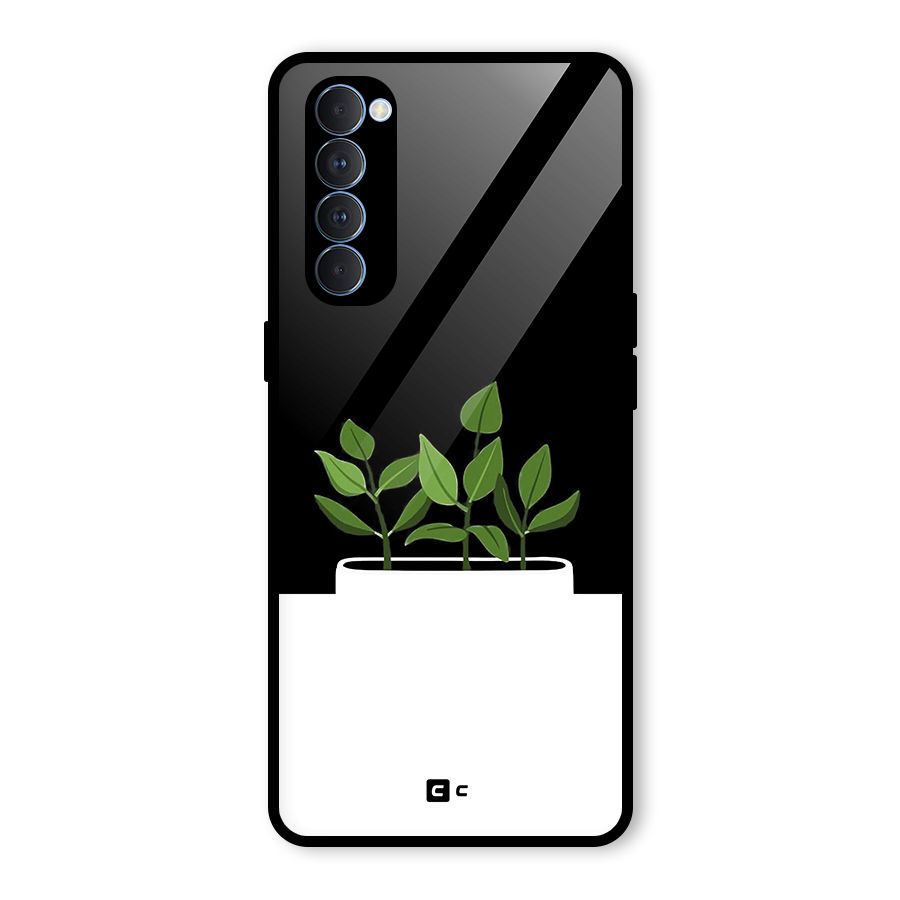 Beautiful Plant Pot Minimalistic Glass Back Case for Oppo Reno4 Pro