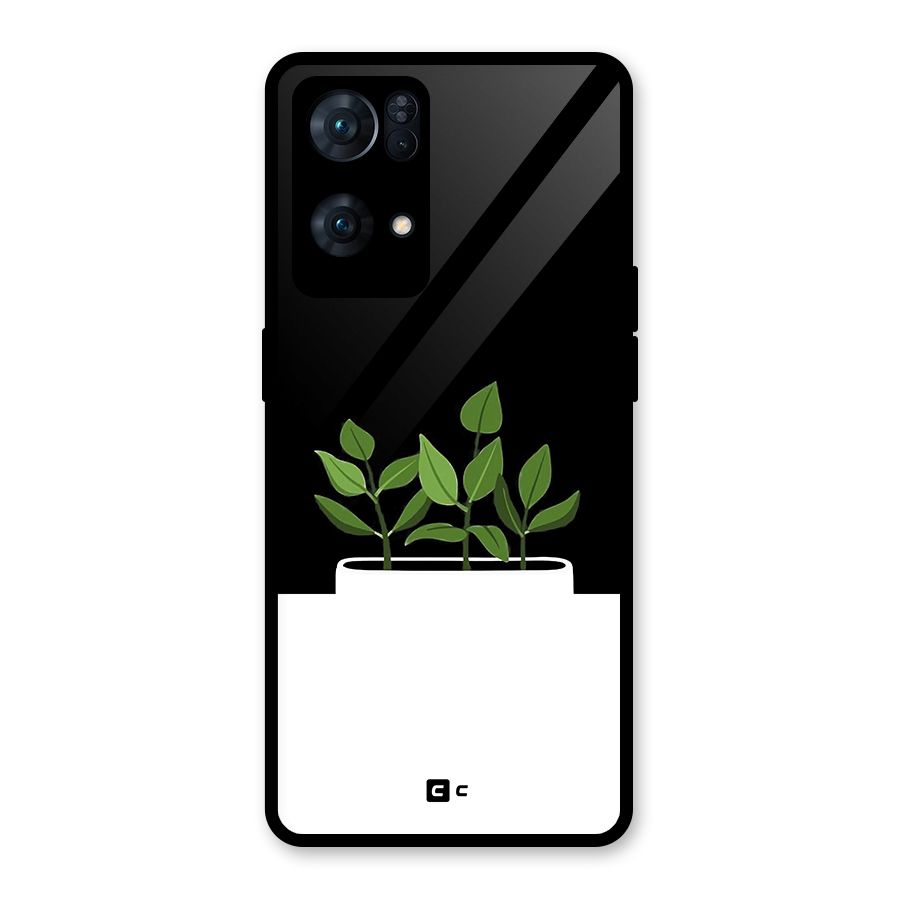 Beautiful Plant Pot Minimalistic Glass Back Case for Oppo Reno7 Pro 5G