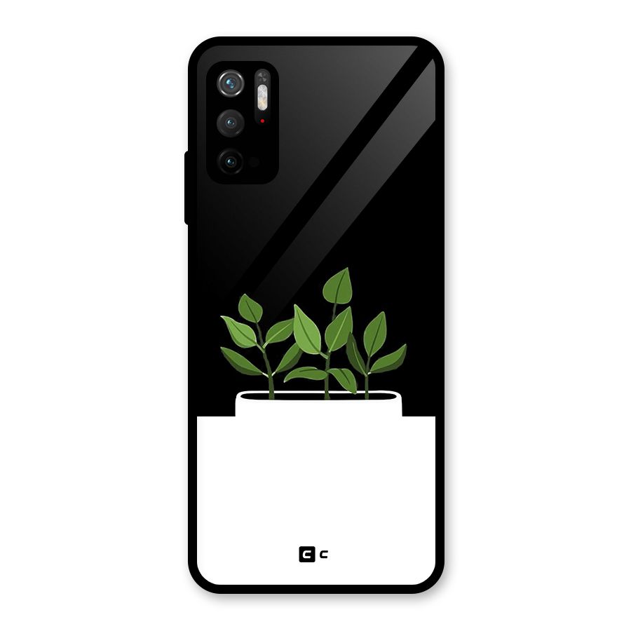 Beautiful Plant Pot Minimalistic Glass Back Case for Poco M3 Pro 5G