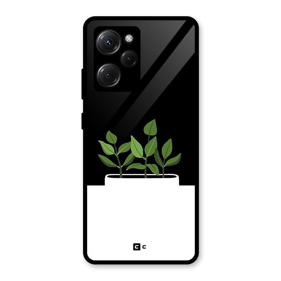 Beautiful Plant Pot Minimalistic Glass Back Case for Poco X5 Pro