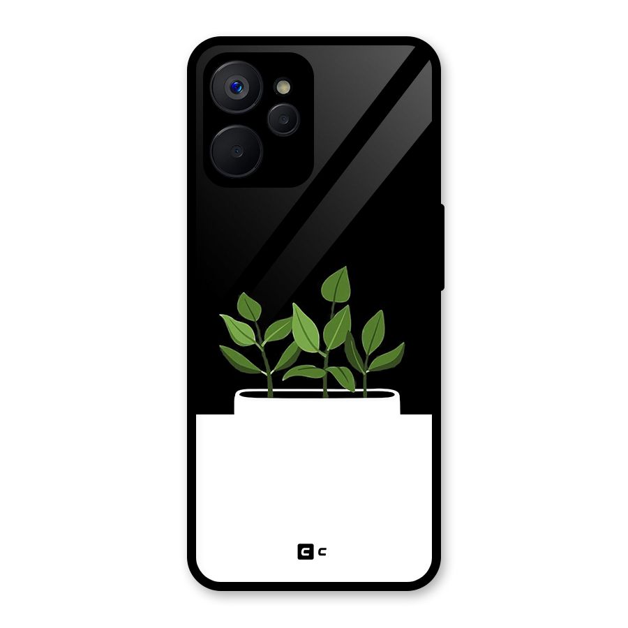 Beautiful Plant Pot Minimalistic Glass Back Case for Realme 9i 5G